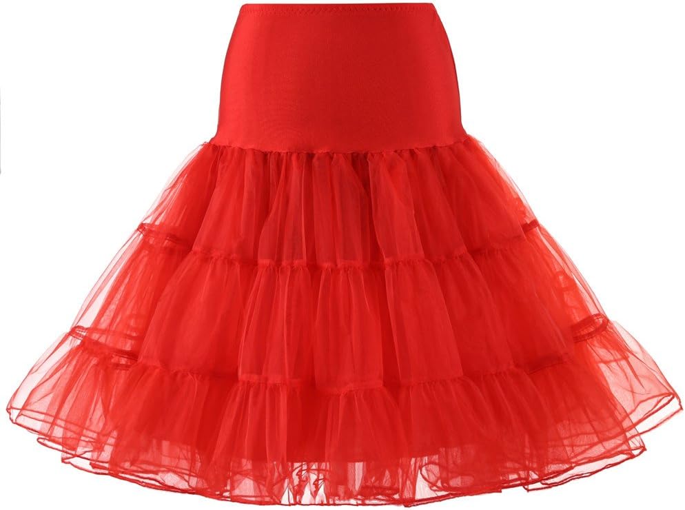Women's 50s Vintage Petticoat Half Slip Tutu Underskirt 25.59" Crinoline Rockabilly