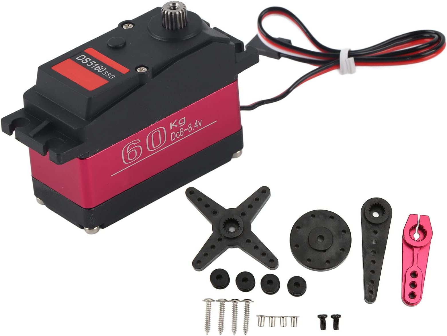 Serwo cyfrowe RC DS5160, serwo cyfrowe o wysokim momencie obrotowym 60 KG, wodoodporne serwo sterujące ze stali nierdzewnej, serwo RC w całości z metalu, serwo Arduino do