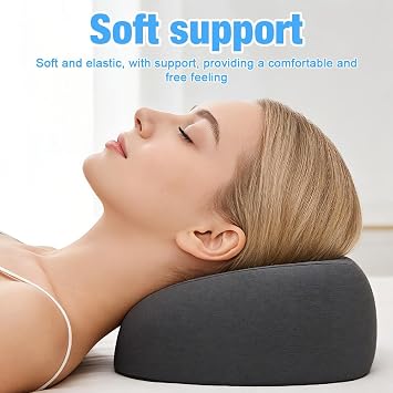 Face Down Pillow, Breathable Ergonomic Massage Headrest for Bed with Face Hole, Memory Foam Massage Cushion, Beauty Bed Face Cushion for Spa, Salon, Massage, Sleeping, Gray
