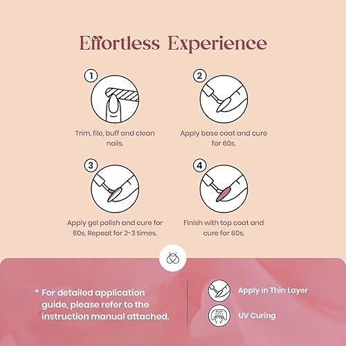 Miniatura 5 de Beetles - Kit de esmalte de uñas de gel de 36 colores con capa base de gel brillante y mate, 2023 colores populares, juego de esmalte de gel rosa,