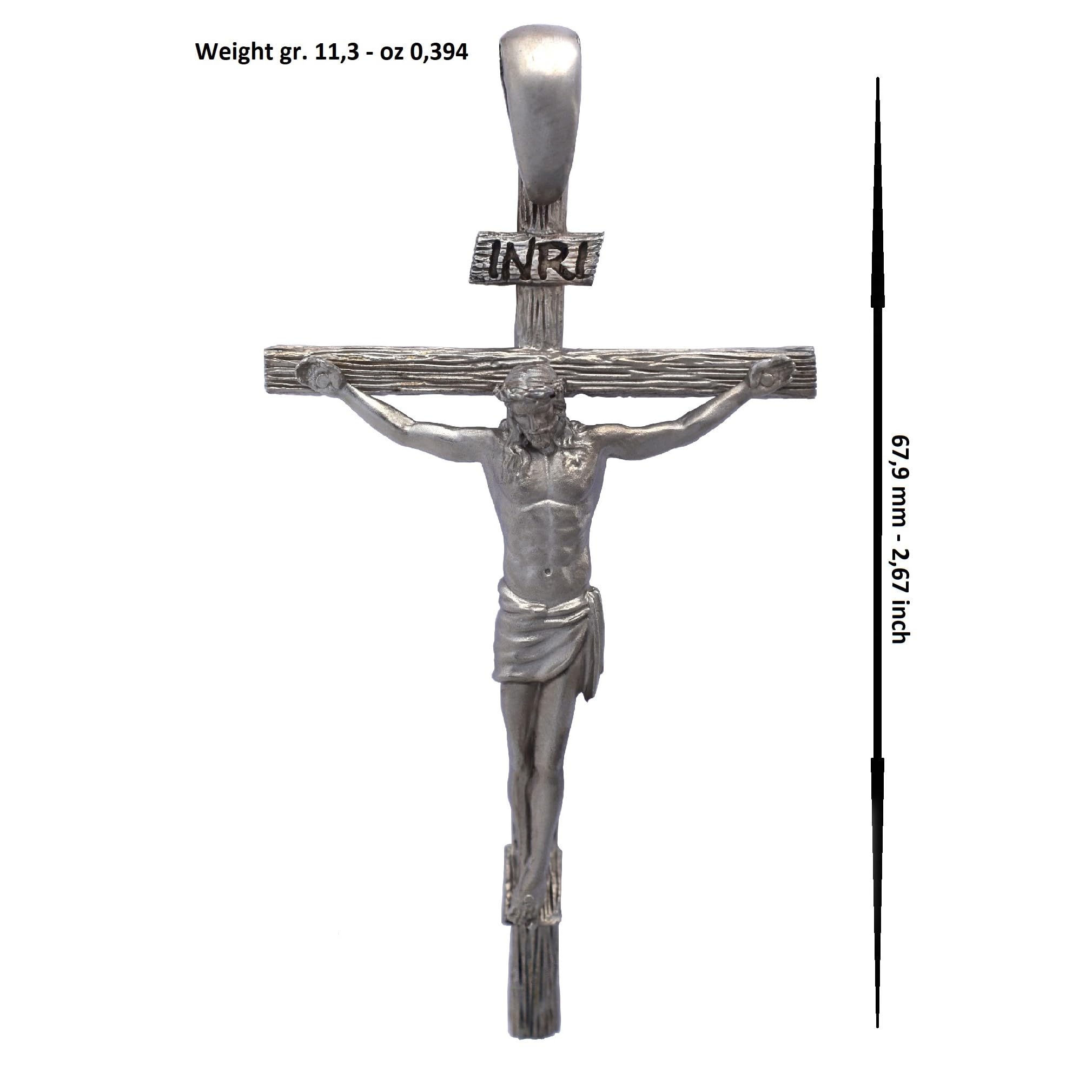 Crucifijo colgante, en plata 925.