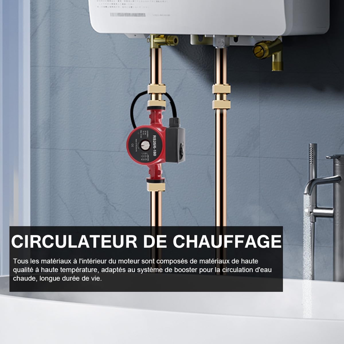 Pompe de chauffage, Pompes de circulation, Pompe de Chaudiere Circulateur 25-6/180 Pompes de chauffage avec commutation manuelle de vitesse à 3 niveaux + raccords