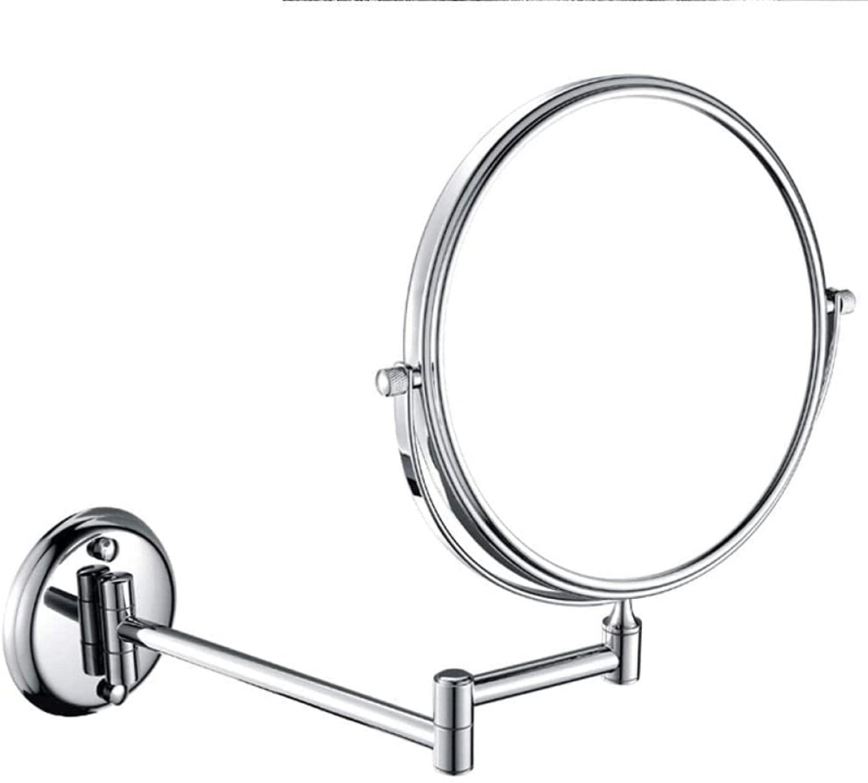 Miroir grossissement 10X de maquillage double face pliant 8 pouces chrome rond