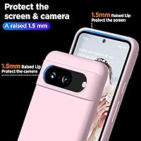 Vista 4 de Compatible con Pixel 8, funda de silicona líquida, funda protectora de cuerpo completo, funda protectora a prueba de golpes, forro de microfibra