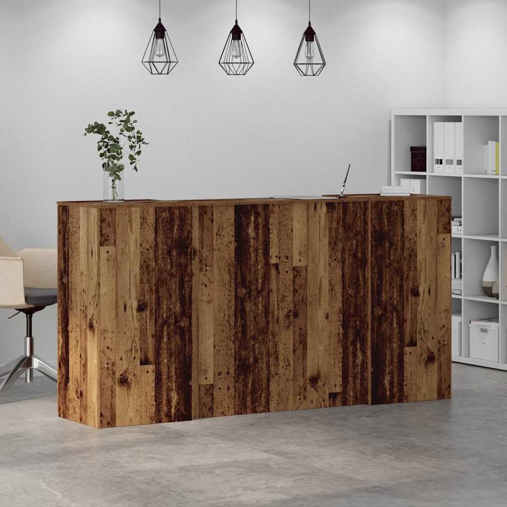 vidaXL Banco Reception Legno Vecchio 200x50x103,5 cm Legno Multistrato, bancone Reception, bancone Reception Salone, bancone Reception Bar, Front Desk