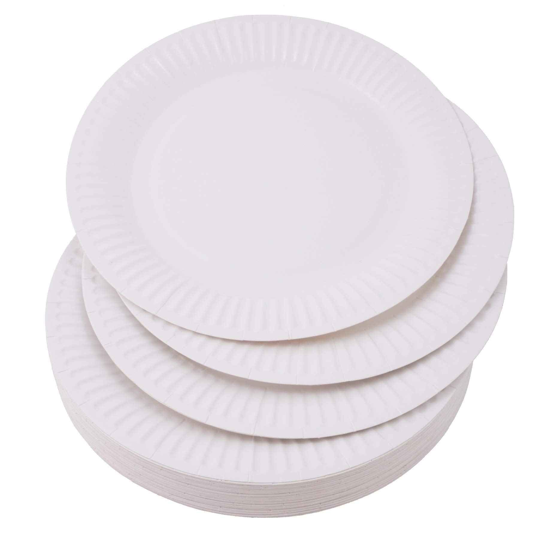 Piatto di carta Piatti monouso (1000 pezzi) Ø 23cm 300g Stabile rivestito Nessun ammollo Tondo bianco Alta qualità - casa - gastronomia