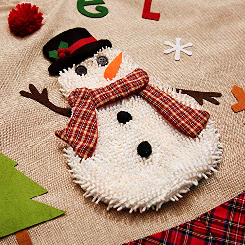 Celivesgg 48" Christmas Tree Skirt Burlap Tree Skirt Buffalo Plaid Tree Skirt Decorations For Holiday Party Xmas Tree Ornament (Burlap) #TOP2