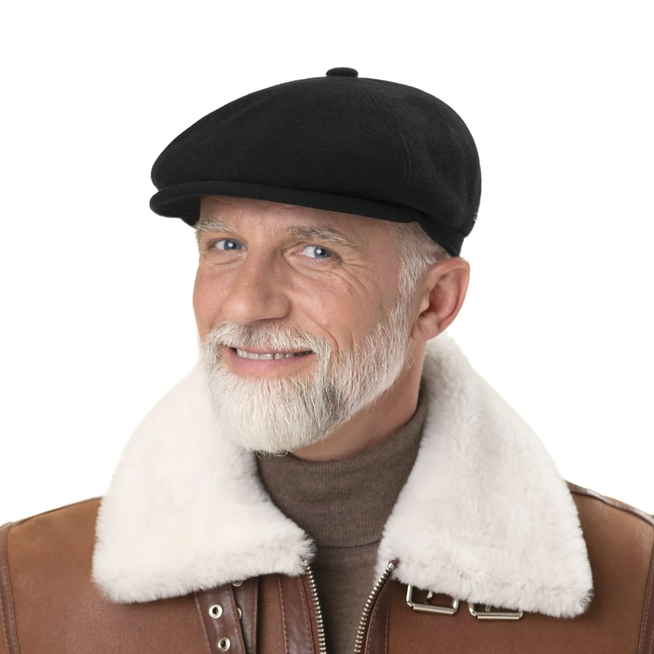 Stetson Reid 6 Panel Flatcap Herren Schirmmütze Herbst Winter Wolle Kaschmir