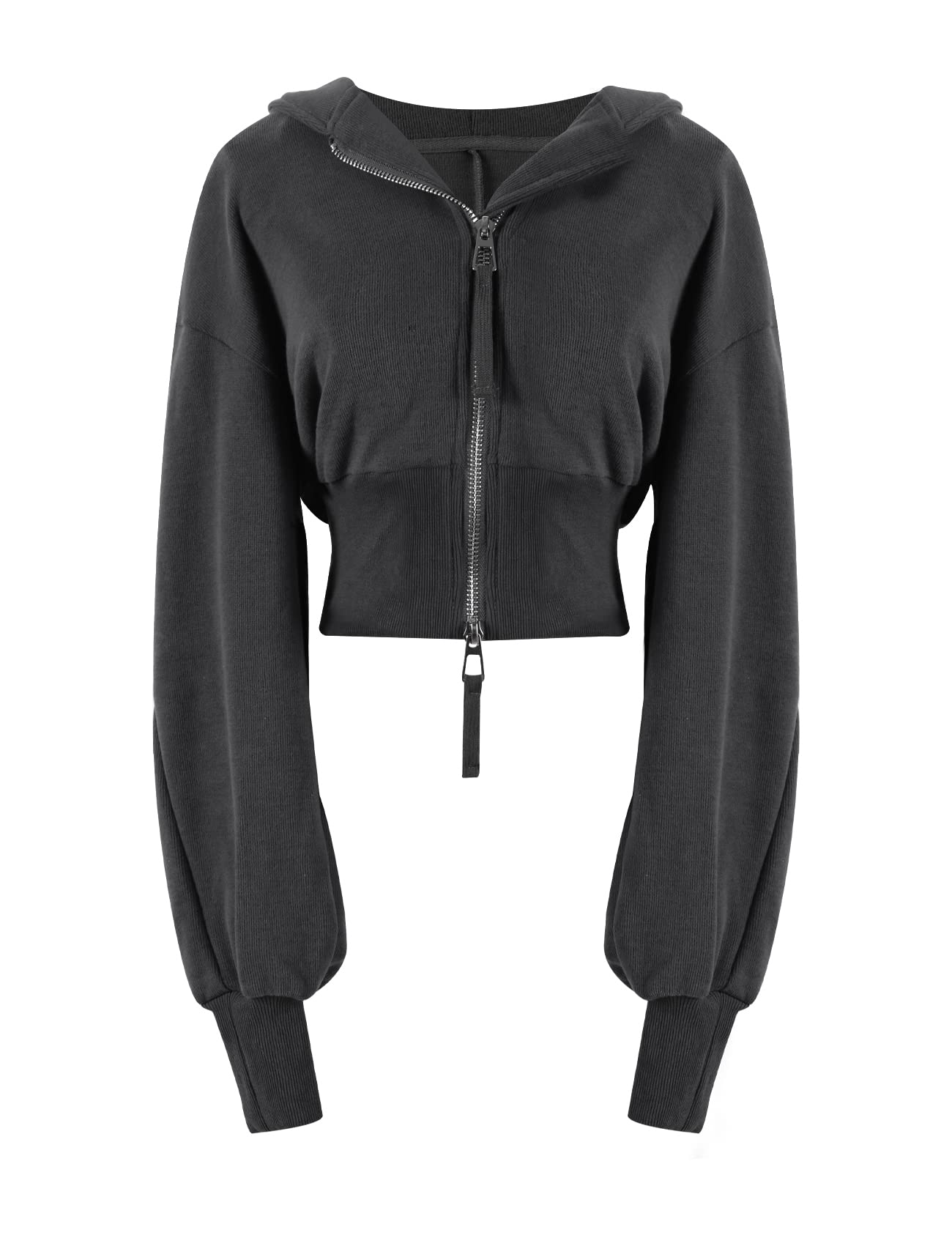 Arssm Cropped Hoodie Women Zip Up Long Sleeve Sweatshirts Casual Fashion Hooded Workout Jacket Crop Top