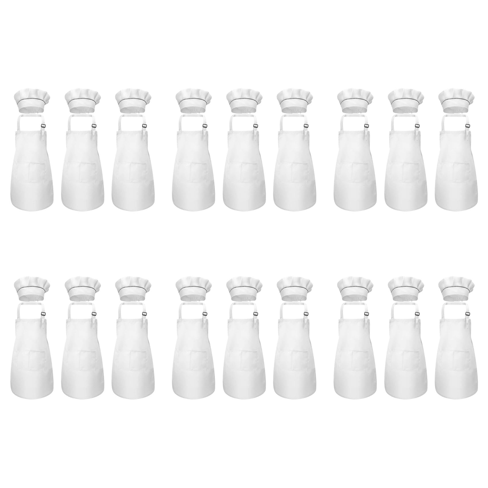 36 Piezas Conjunto de Delantal para Niños Y Gorro de Cocinero Delantal de Cocina Infantil Ajustable para Cocinar Y Pintar
