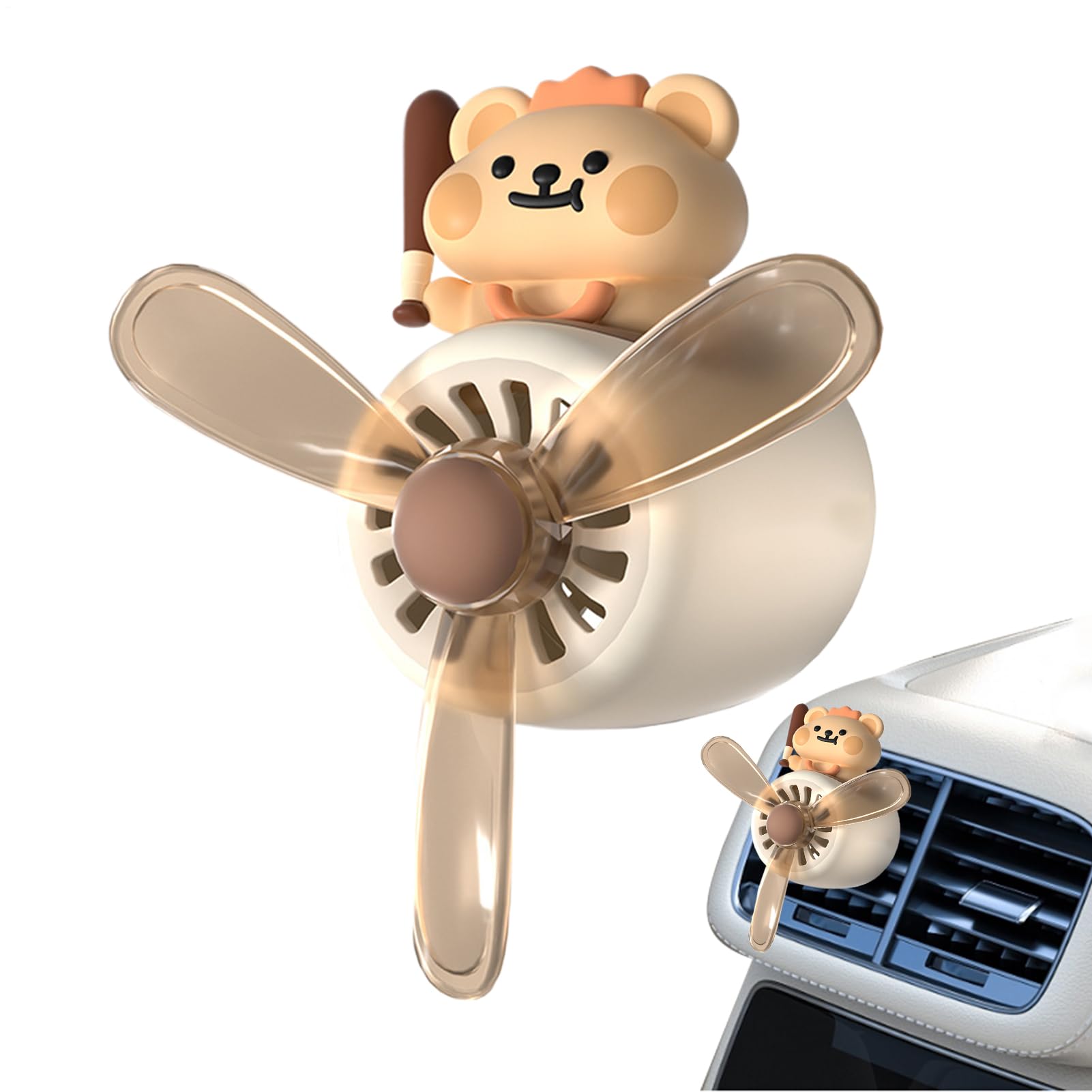 Difusor para rejilla del aire acondicionado del coche y clip aromatizador de oso piloto 3D 8