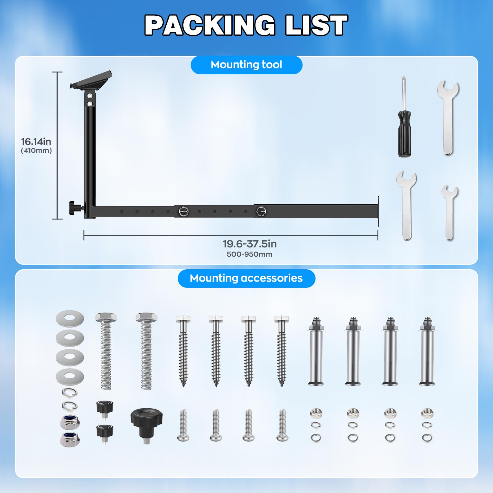 IMAYCC Starlink Gen 3 Mount Plus-Long avec design rétractable, support mural Starlink réglable à 360°, angle vertical, adaptateur de tuyau Starlink Gen 3, kit de montage pour kit Internet Starlink Gen