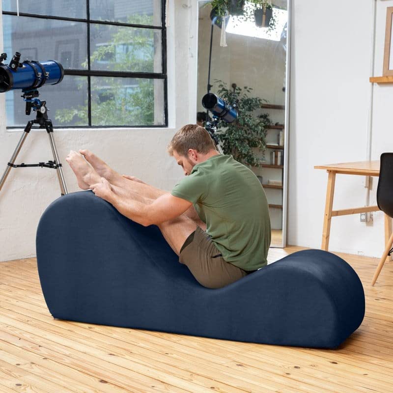Image of SOUL CRAFT Sheesham Wood Leatherate Tantric Chair, Yoga Chair, Sofa Modern Lounge,Relaxing Chair, loveseats