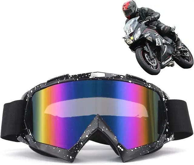 DONGZQAN Motocross Brille mit Schaumstoffpolsterung für Damen & Herren