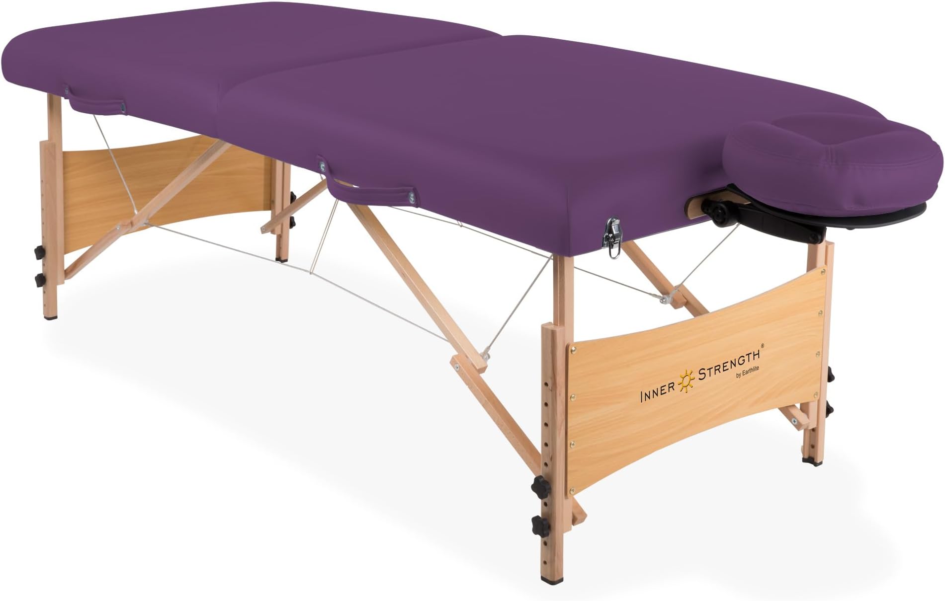 Inner Strength Portable Massage Table Package Element – Incl. Deluxe Adjustable Face Cradle, Face Pillow & Carrying Case, Purple
