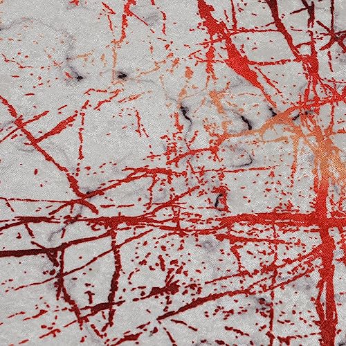 WELL HOME MOBILIARIO & DECORACIÓN Set de alfombras de baño (2 Piezas) Blanco Naranja y Granate - imagen 3