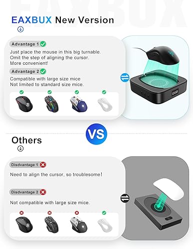 Miniatura 2 de EAXBUX Jiggler mecánico de ratón, dispositivo de movimiento de mouse indetectable con temporizador de intervalo ajustable, pantalla LED y movimiento