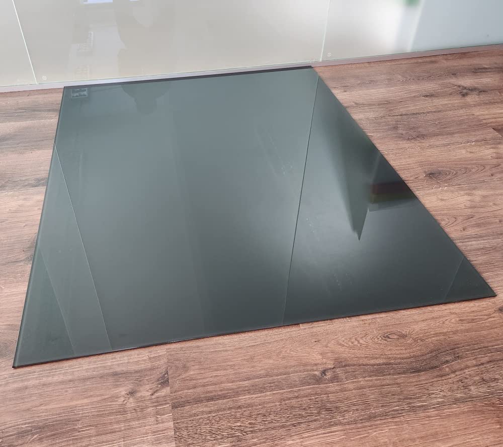 Funkenschutzplatte Rechteck 100x120cm Glas Anthrazit ohne Silikondichtung