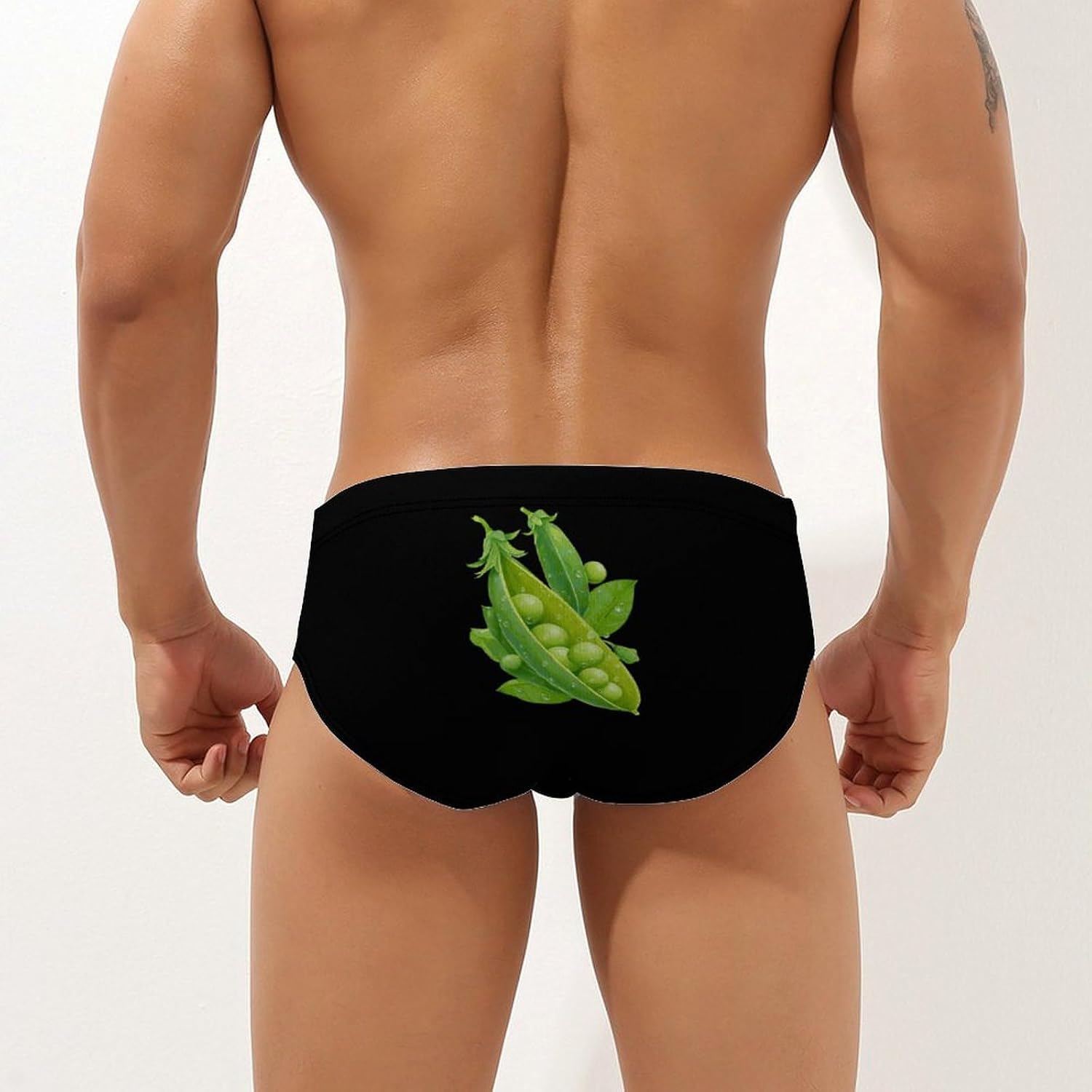 Pea Leaves Men's Swimwear Bikini Swimming Briefs Stretchy Swimsuits Board Surf Shorts Trunks