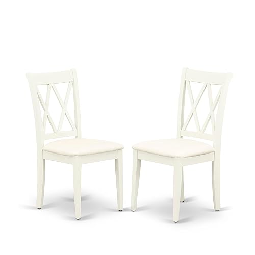 East West Furniture CLC-LWH-C Clarksville Kitchen Dining Chairs - Linen