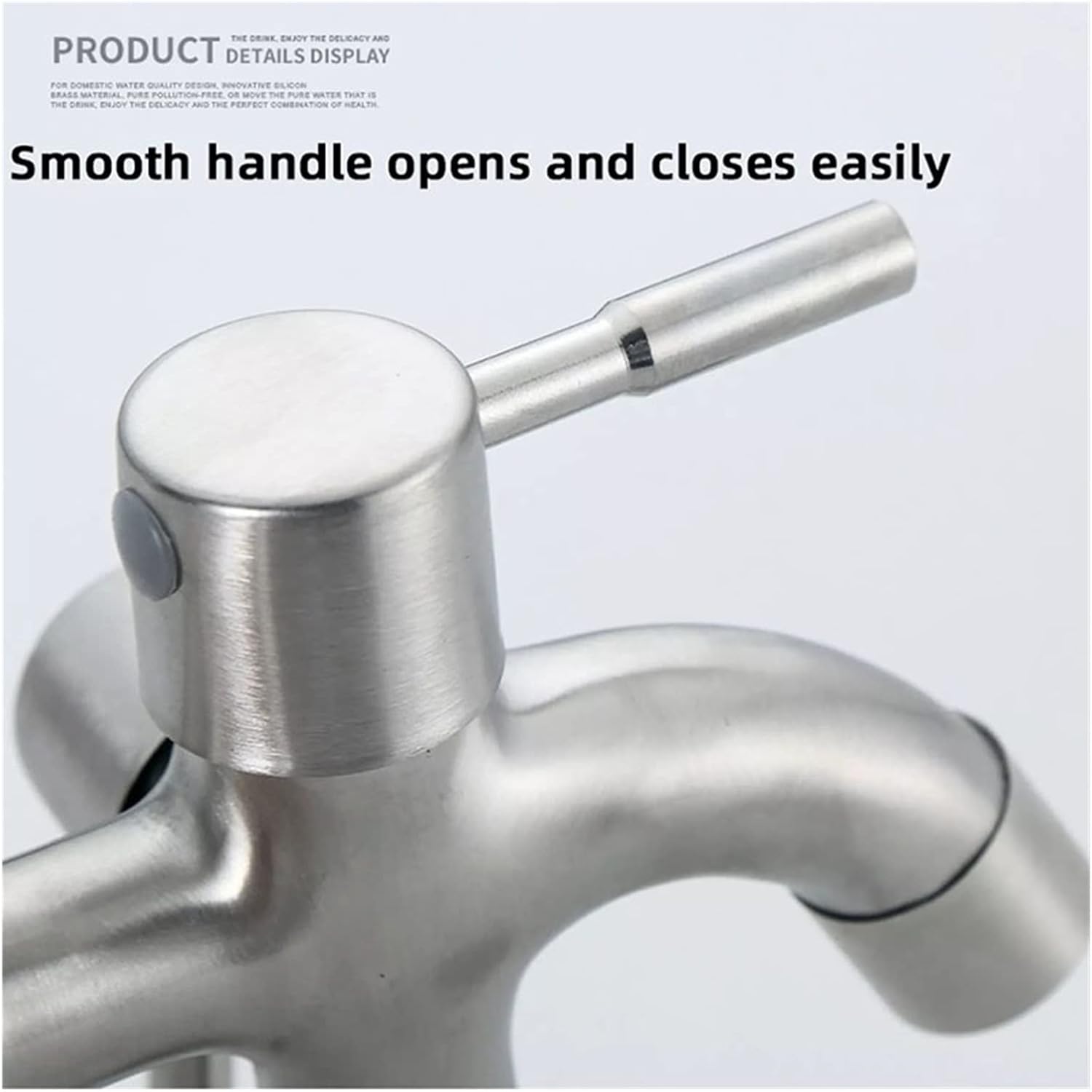 Double Faucet Wall Mount Washing Machine Mop Faucet Multi-Function Outdoor Balcony Bathroom Kitchen Water Laundry Bibcock Taps (Color : KK02, Size : Stainless Steel)