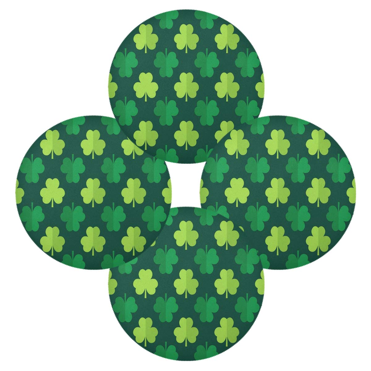 2 Runde Geflochtene Platzsets – St. Patrick's Day Design, 38,1 Cm, Hitzebeständig & Waschbar