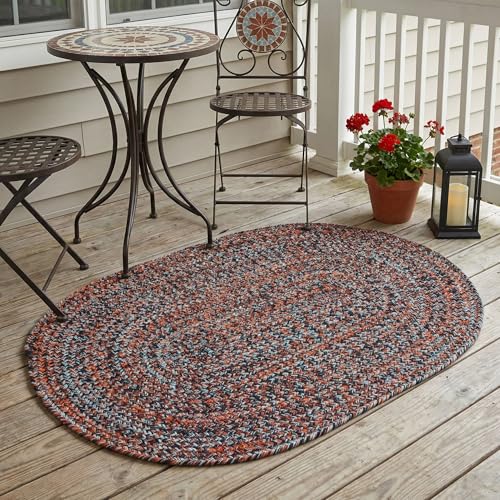 Super Area Rugs Cantebury �n���h���C�h �t�@�[���n�E�X �C���h�A/�A�E�g�h�A �ґg���O �l�C�r�[ ���C�g�u���[ ���b�h 3�t�B�[�g x 5�t�B�[�g �I�[�o��