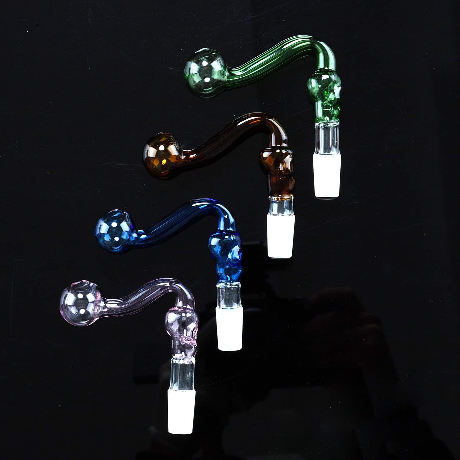 4 Pack Resistant Glass Burner Handmade Thick Oil Lamps