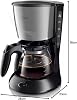 Philips Filter Coffee Machine, 1.2 Lt Capacity, Automatic Closing, Glass Infuser, Black and Metal, HD7462/20
