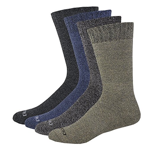 Dickies Men's All Season Marled Moisture Control Crew Socks, Asst, 4 Pair