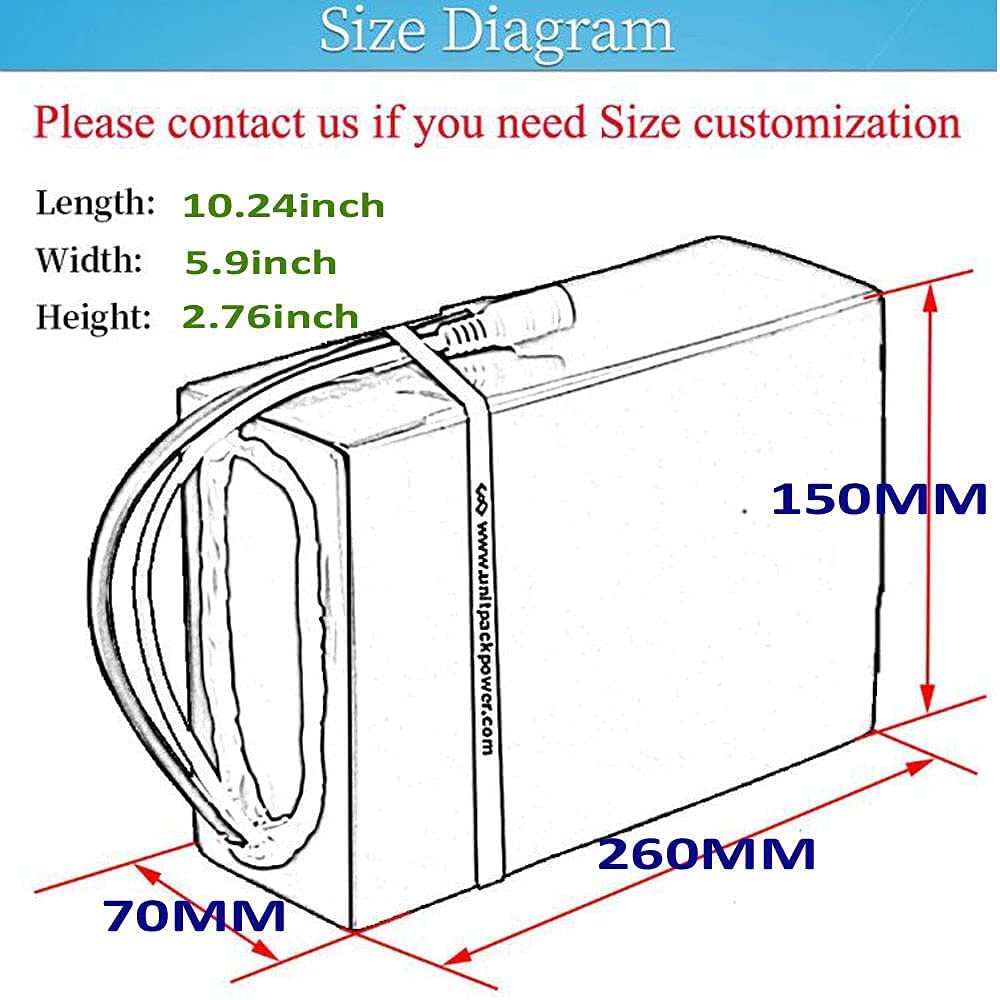 48V 20Ah Batterie per Bicicletta elettrica - Batteria per Bici agli ioni di Litio per Motore Ebike da 1000 W 750 W