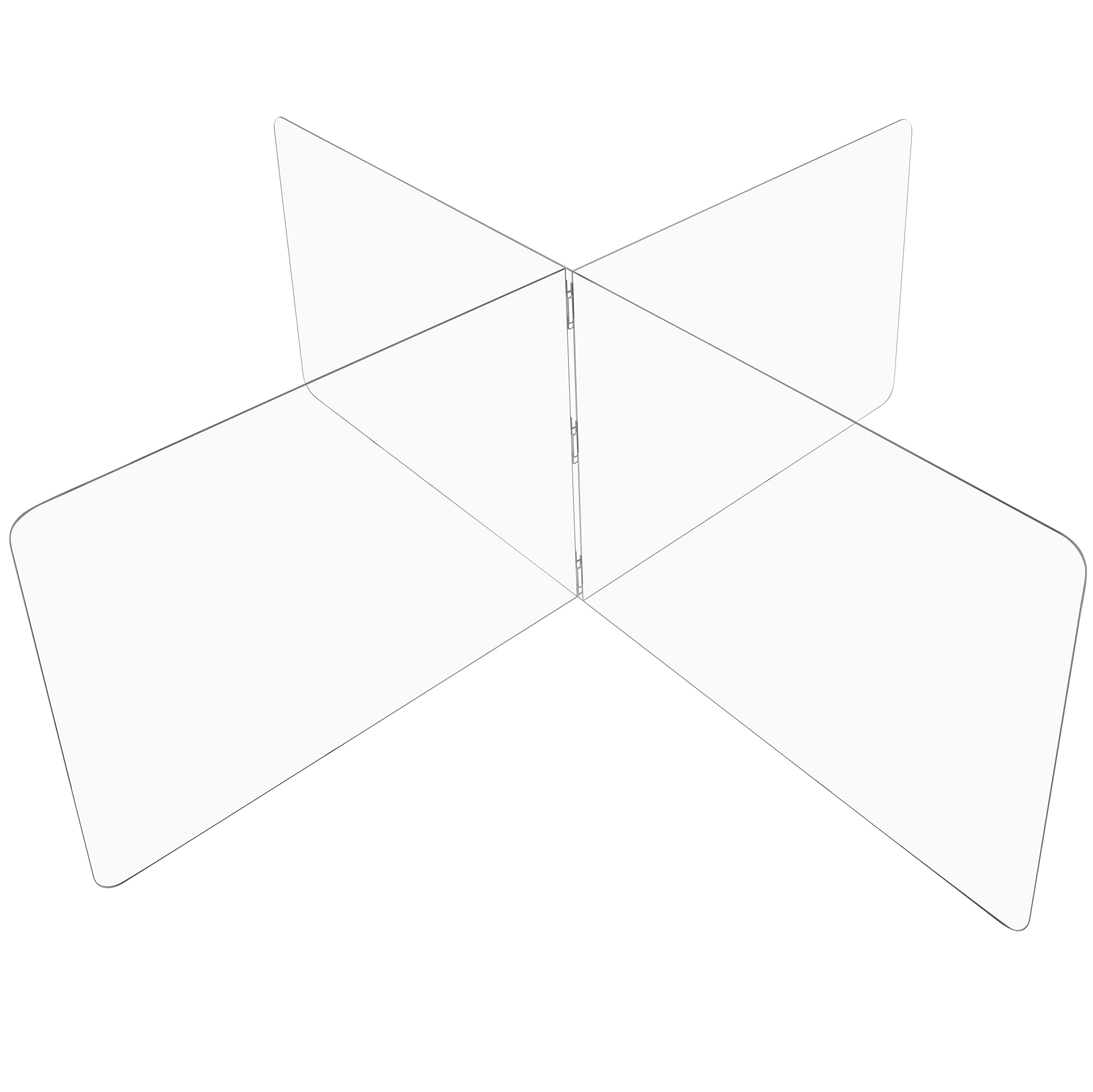 USA SEALING BULK-CPD-400 Clear Plastic Compartment Divider w/Rubber Bumper - 1/4" T x 48" H - for 48" Diameter Table - 4 Person