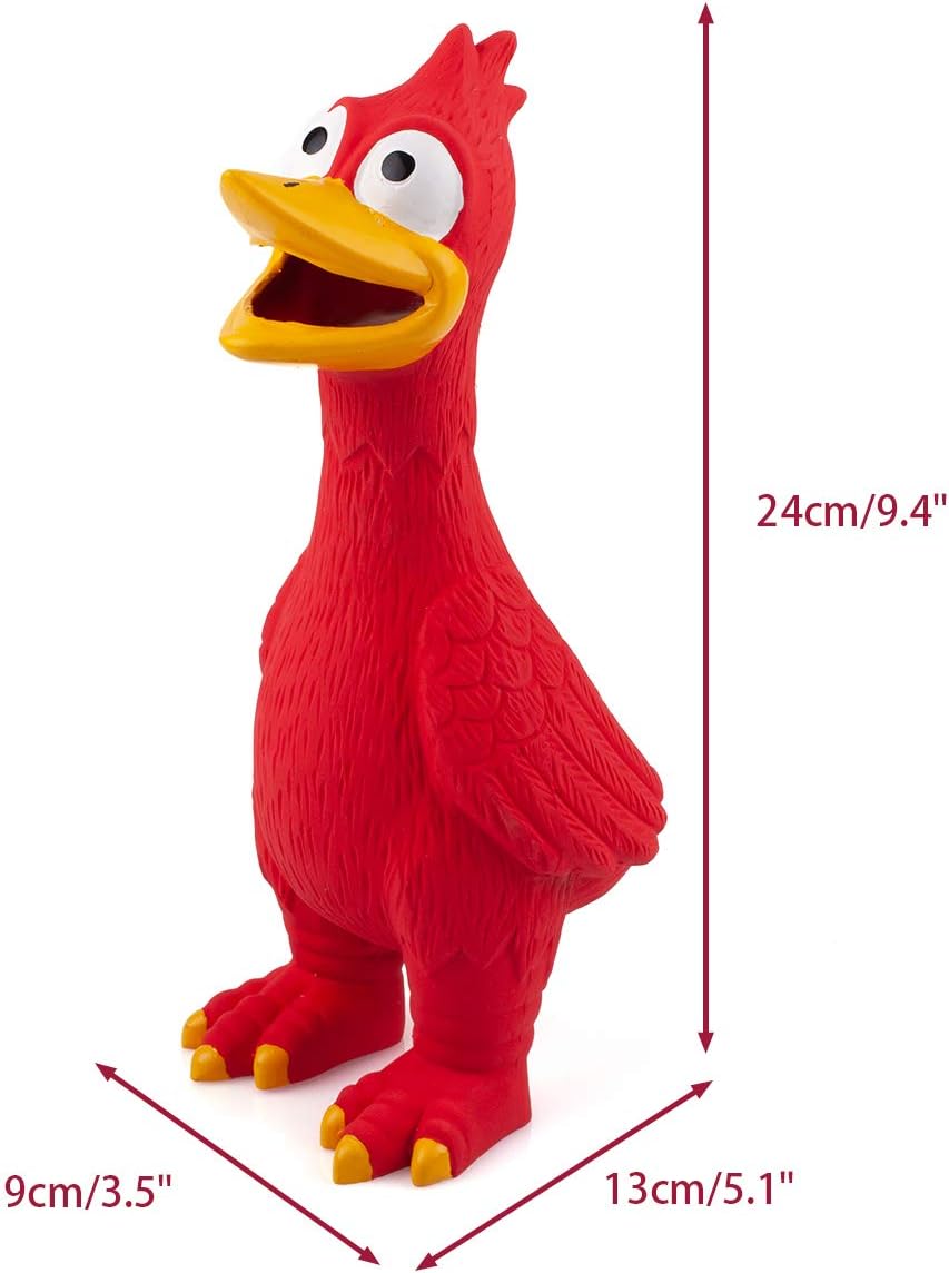 Kitchen & Dining : Chiwava 9.3 Inch Squawking Latex Dog Toy Quacking Duck Squeeze Squeak Interactive Play for Medium Large Dogs Color Blue : 