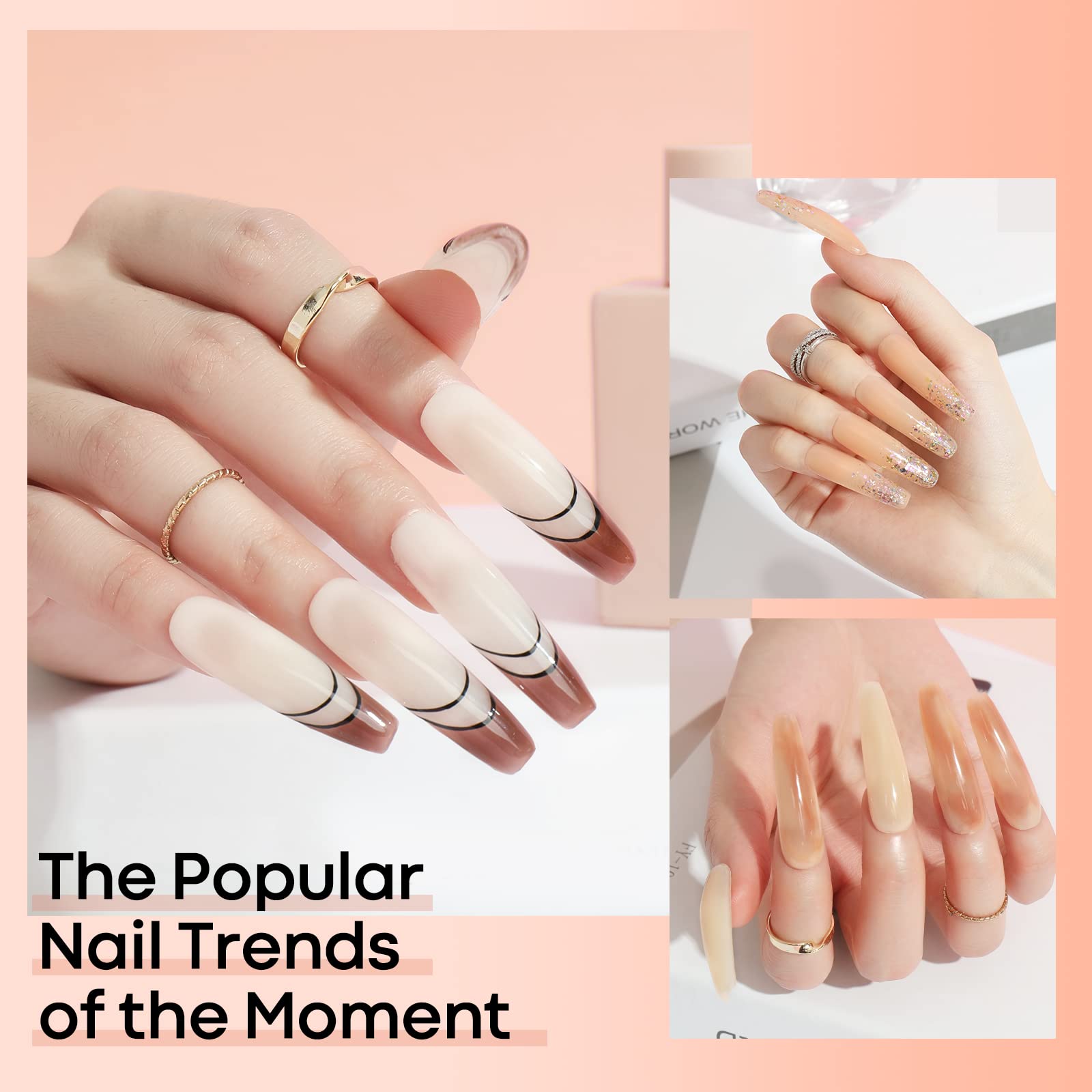 Amazon.com : Modelones Poly Nail Gel Kit with 48W Nail Lamp Fall Winter  Colors Yellow Brown Orange 6 Colors Nail Extension Gel Kit Slip Solution  Rhinestones Glitter All In One Kit for