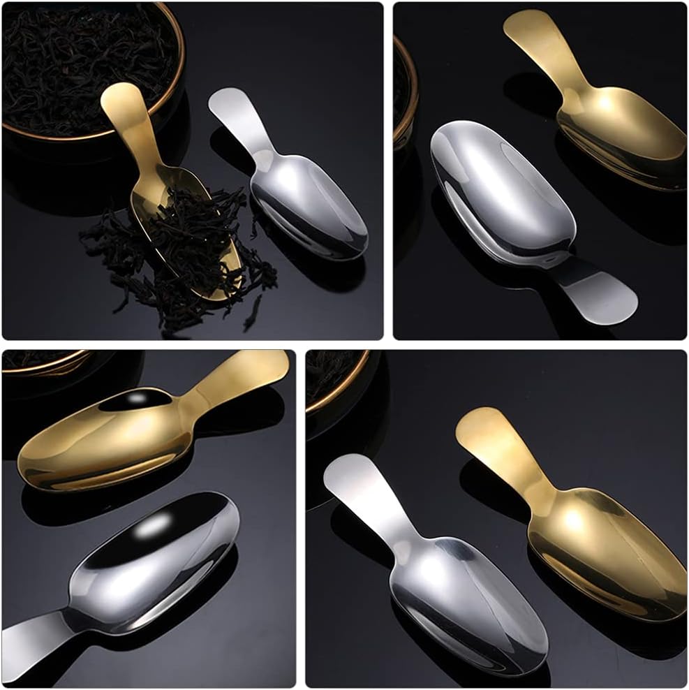 YARNOW 3PCS Stainless Steel Short Handle Small Mini Salt Silver Condiments Dessert Tea Coffee - Image 5