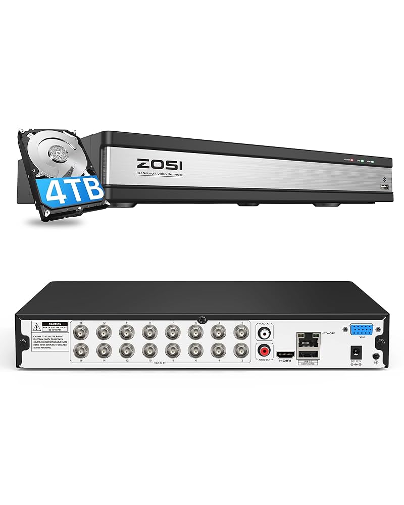 ZOSI 防犯レコーダー 1080P 16ch hdd4TB Amazon.co.jp: ZOSI 防犯レコーダー 1080p 防犯レコーダー 16ch