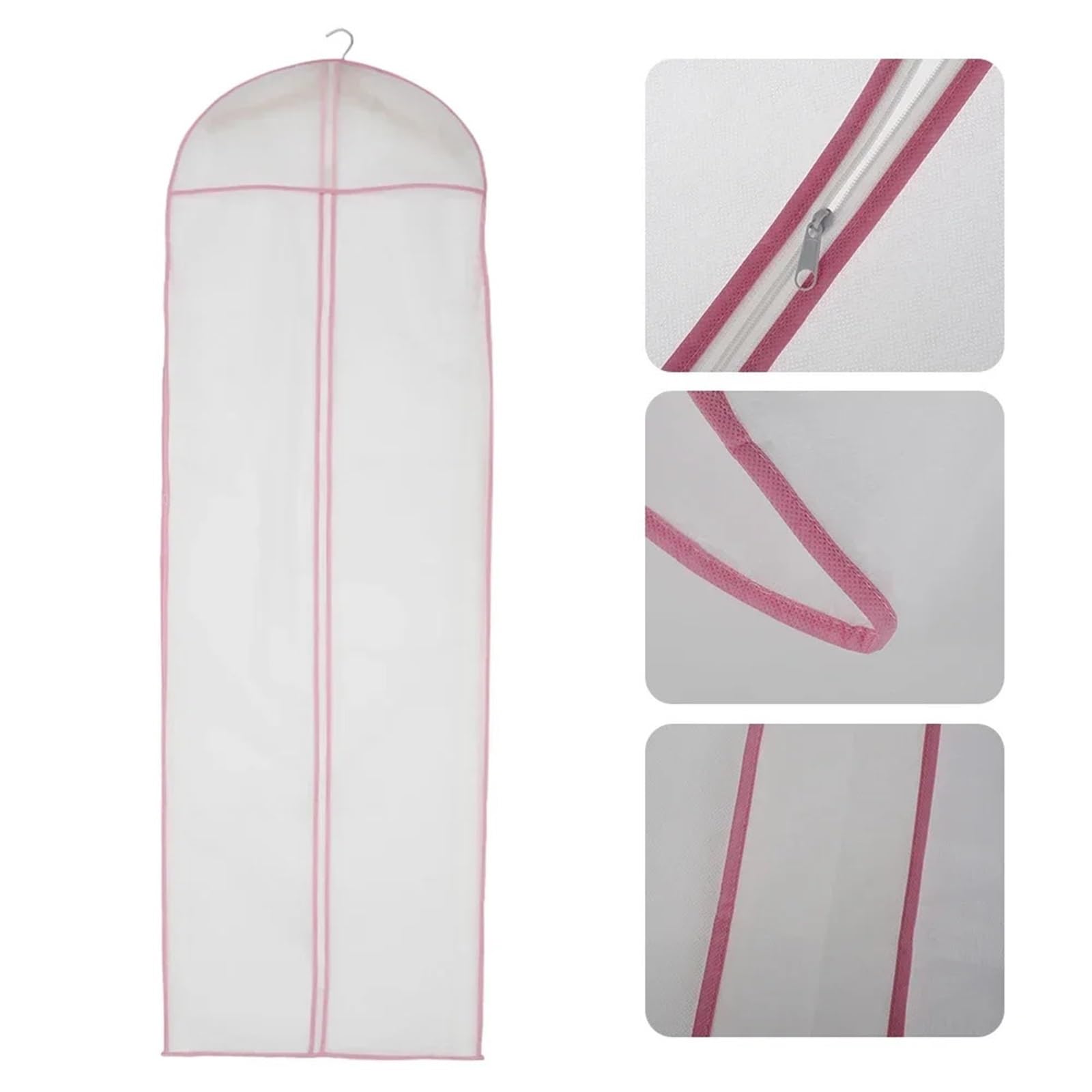 Funda Ropa Funda protectora for vestido de novia, 1/2/5 unidades, 180 cm, for colgar ropa de novia, traje, abrigo, bolsa de almacenamiento for el hogar.(5Pcs)