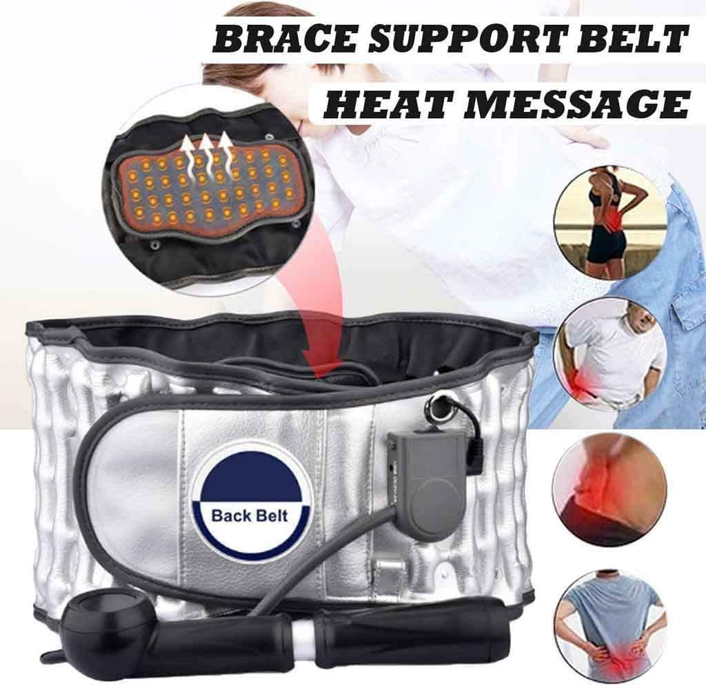 Faja de Fisioterapia con Calor para descompresión 2 en 1 para la Espalda, Soporte Lumbar para el Dolor de Espalda, Talla única para cinturas de 29 a 49 Pulgadas