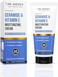 Dr. Sheth's Ceramide & Vitamin C Moisturizing Cream |For Dry to Very Dry Skin | Brightens & Strengthens Skin Barrier | 48h... Price In India