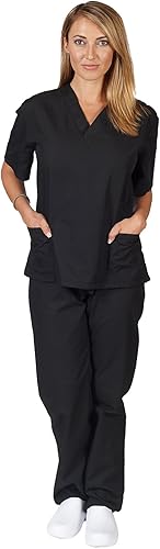 Miniatura 4 de Natural Uniforms Conjunto de ropa quirúrgica para mujer, camisetas y pantalones médicos - Paquete de 6