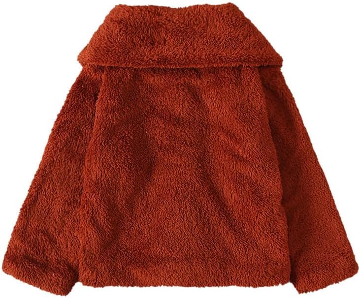 Miniatura 5 de Comigeewa Abrigos para bebés y niñas chaquetas manga larga cárdigan sólido grueso chaqueta cremallera de felpa abrigo niños