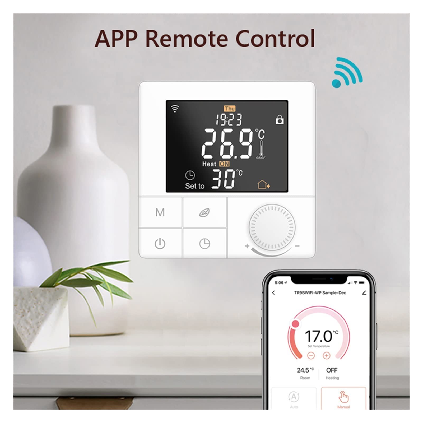 Cyfrowy higrometr termometr wewnętrzny Inteligentny termostat do kotła gazowego Ogrzewanie WiFi Regulator temperatury Home Thermoregulator współpracuje z Alexa Google Home Z wyświetlaczem LCD
