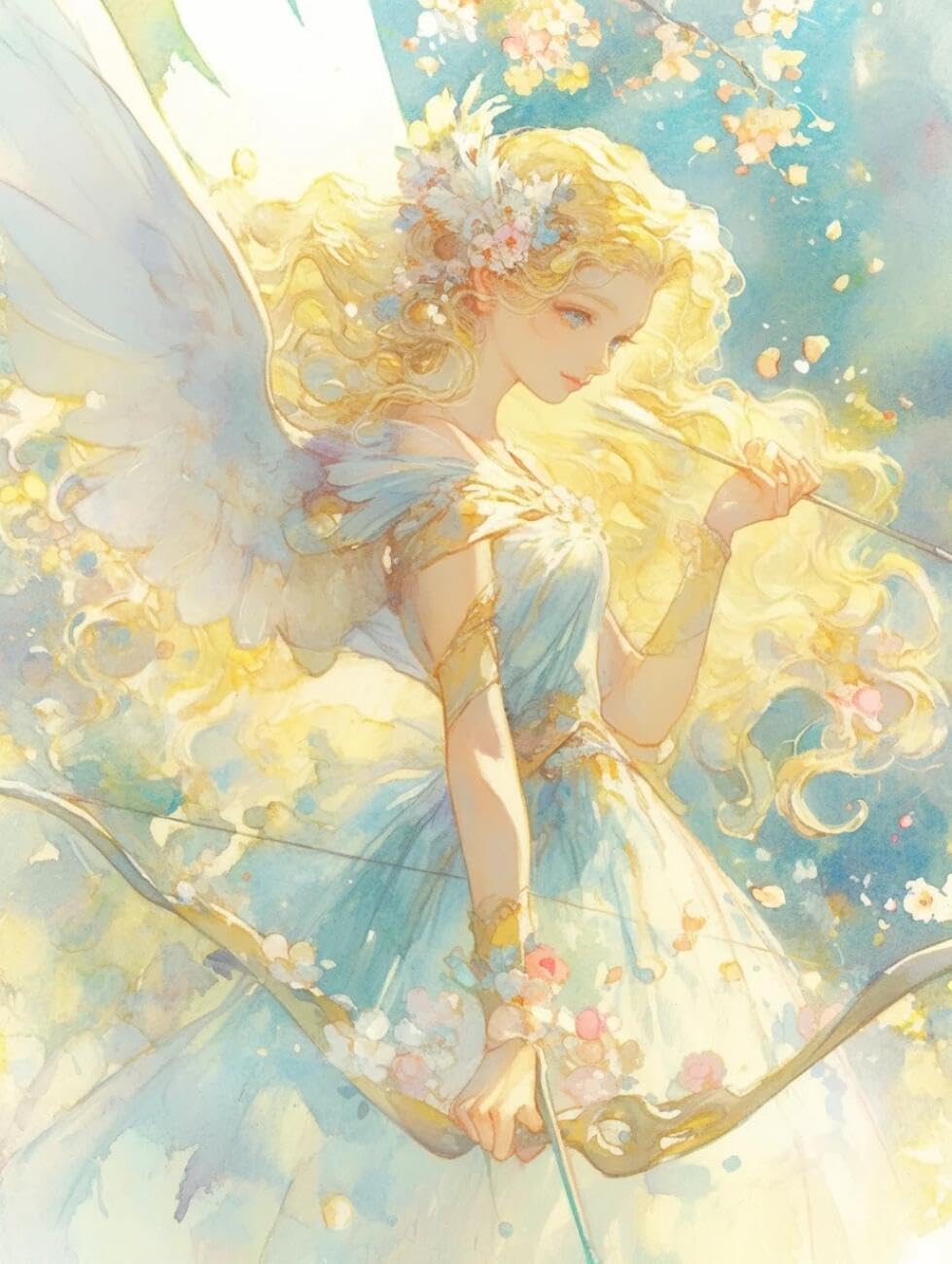 RKFLGEW 14CT Cross Stitch Kits for Adults Fantasy Angel Woman Cross-Stitch Kits for Beginner Or Adults,DIY Easy Counted Needlework Embroidery Set Home Decoration 40x50cm