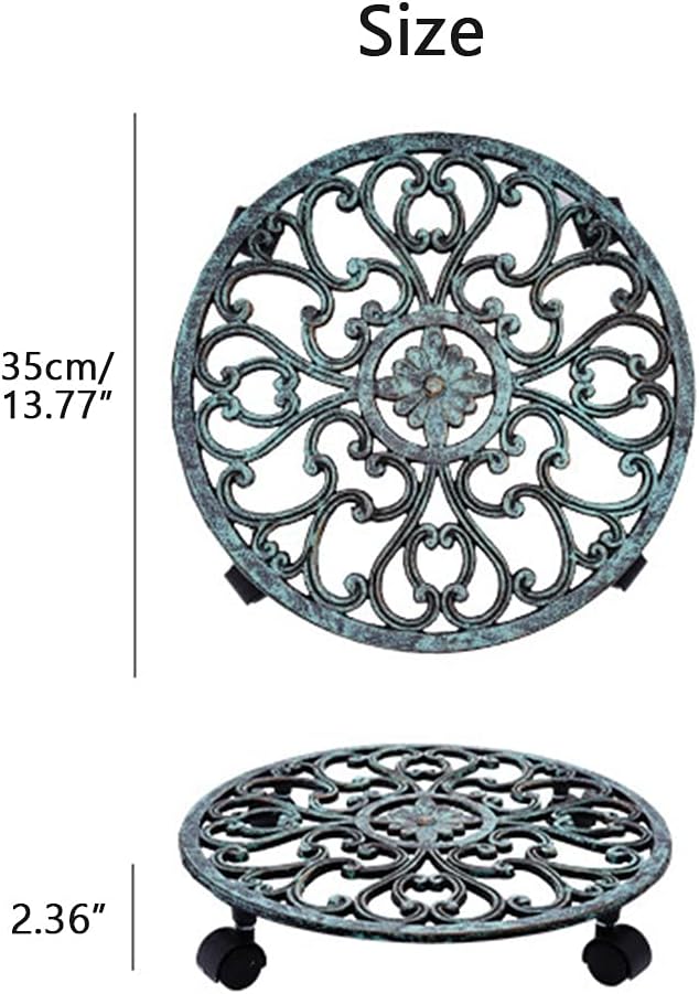 Plant Caddy， Planter Trolley Casters Rolling Tray Coaster, Flower Pot Holder Stand for Indoor Outdoor,(Blue)