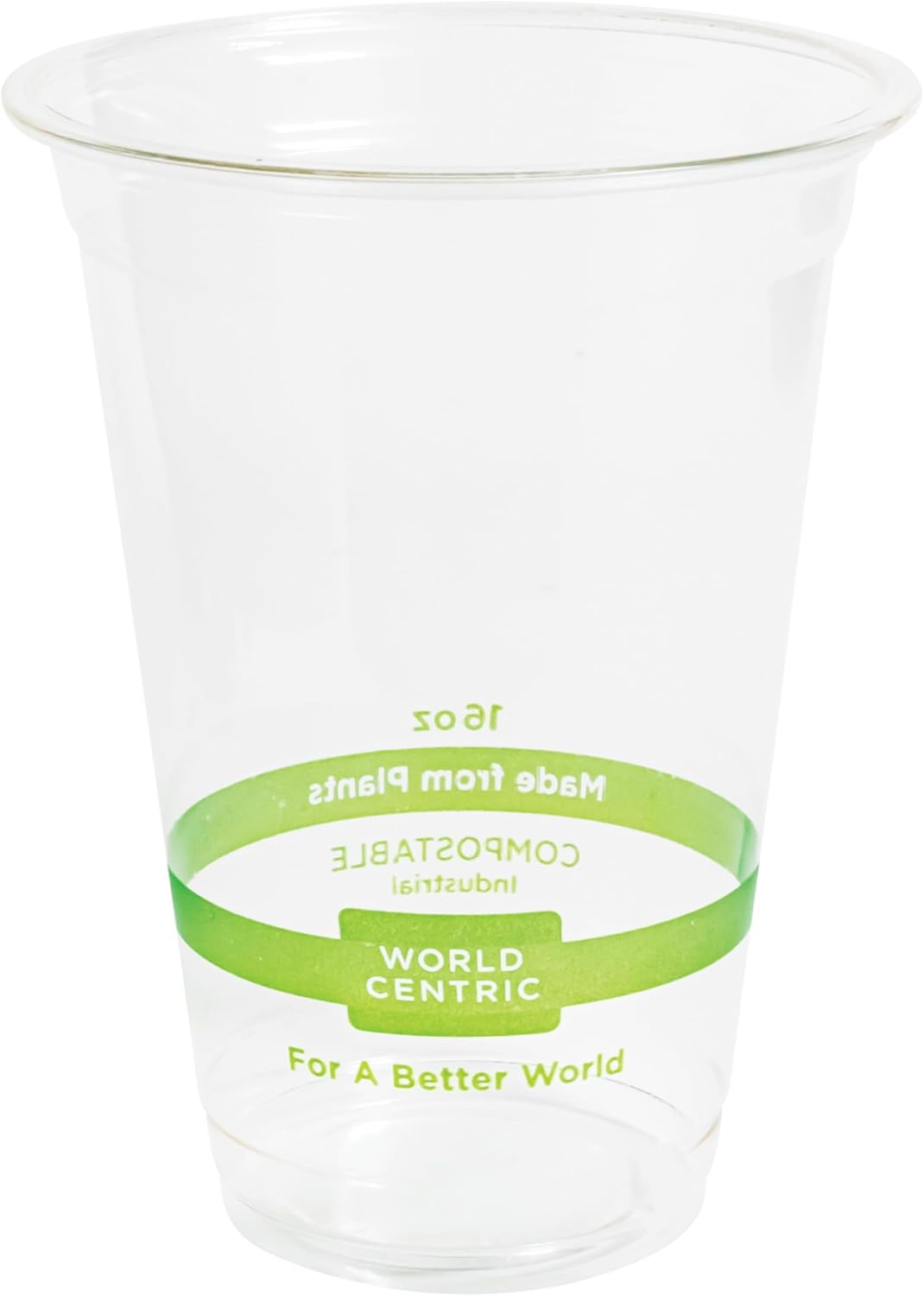 World Centric Compostable Clear Cold Cups, 16 Oz (Pack of 100), PLA Beverage Cup Made from Plants and Minerals, Sustainable, Strong, Perfect for Iced Coffee, Iced Tea & Smoothies