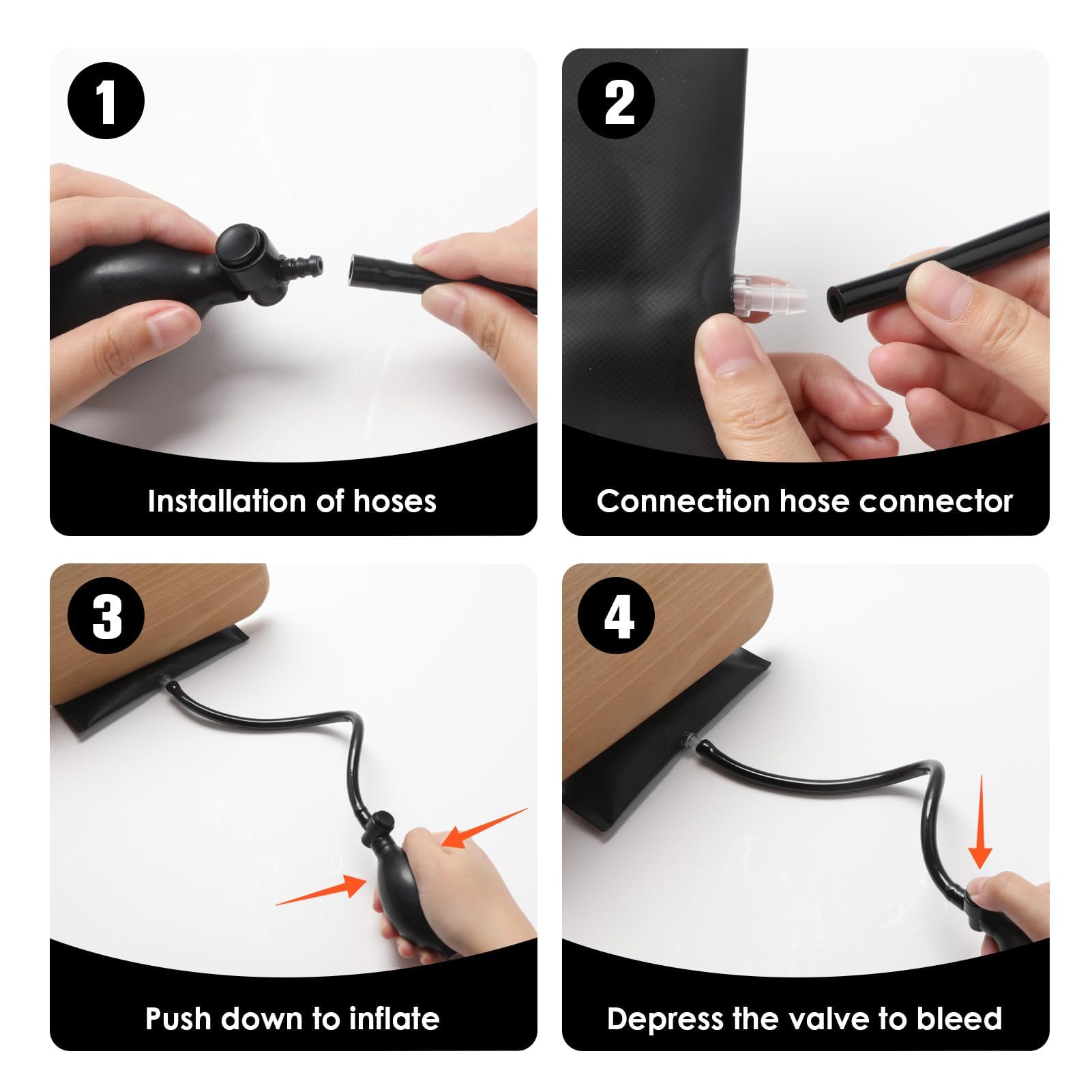 Cuña de Aire Hinchable Bomba 2Pcs, Air Pump Wedge, Ventanas y Reparación de Automóviles, Capacidad de Carga de 200 KG, Herramienta de Elevación y Alineación para Instalación de Puertas