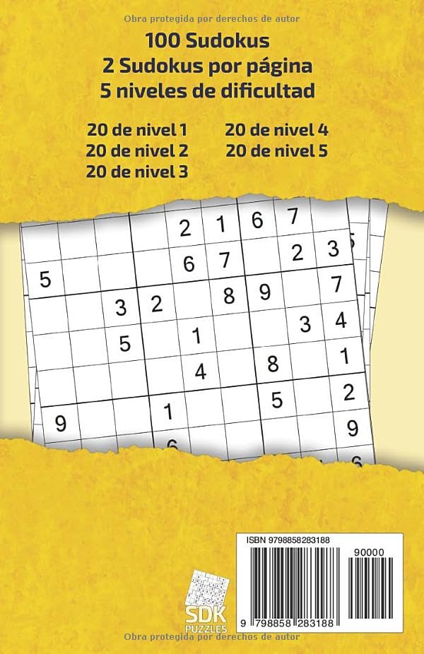 Miniatura 2 de 100 Sudokus Tamaño bolsillo De Principiante a Intermedio Niveles 1 al 5 (Spanish Edition)