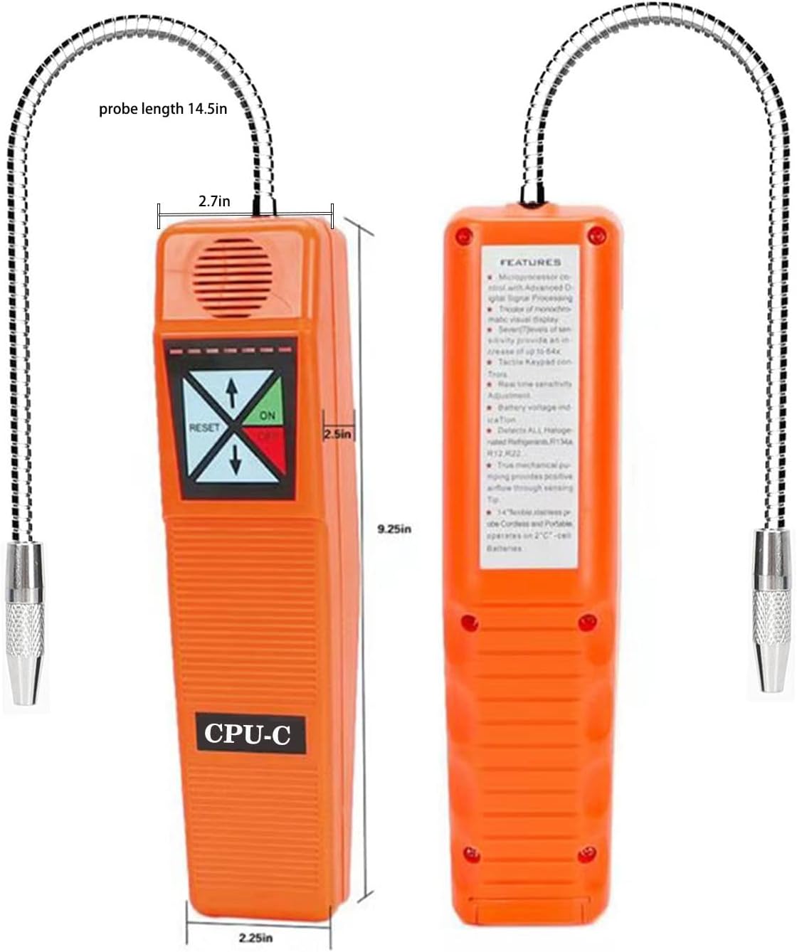 CPU-C Refrigerant Leak Detector, Freon Gas Leak Detector, AC Leak Detector, Halogen Leak Detector for Detecting Various refrigerants Such as R22, R134a, R410a, R290a