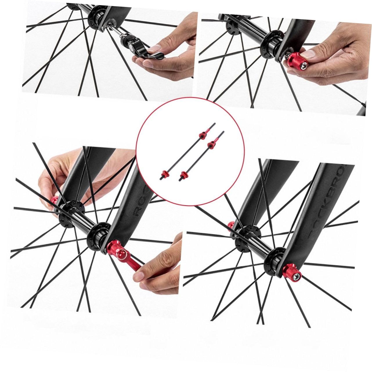 POPETPOP Levier De Déblocage Rapide pour Vélo Tige De Vélo Détachable Broches De VTT Brochettes De Déblocage Rapide en Titane Moyeu De Vélo À Déblocage Rapide Accessoire De VTT Rouge