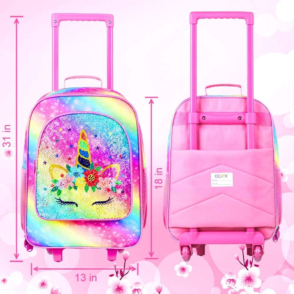 WZLVO Kids Luggage for Boys and Girls, Cute Dinosaur Unicorn Rolling Wheels Suitcase for Toddler Children - Image 2